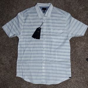 Good Man Brand White Striped Shirt Sleeve Button Down Shirt NWT